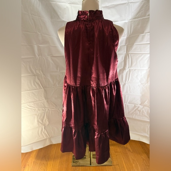 TCEC Red Ruffled Tiered Sundress with Halter Neckline - Picture 2 of 6